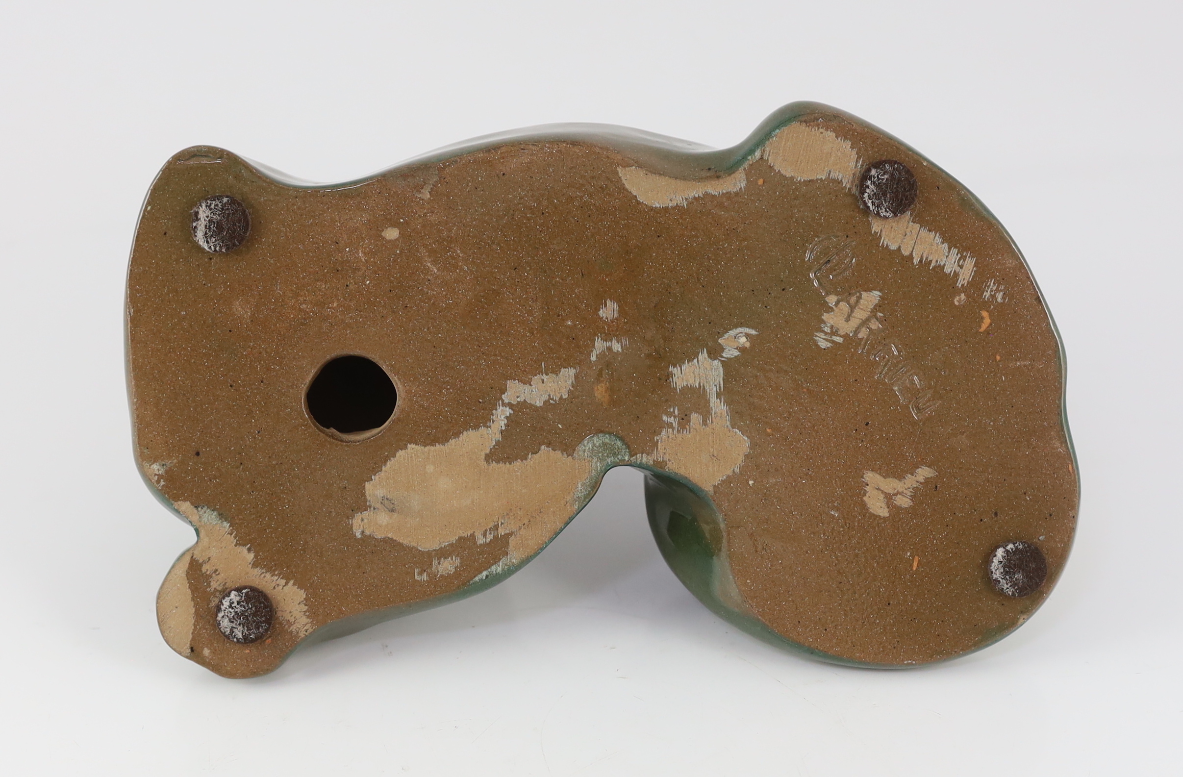 Octave Larrieu (French, 1881-1965). An Art Deco pottery model of a panther